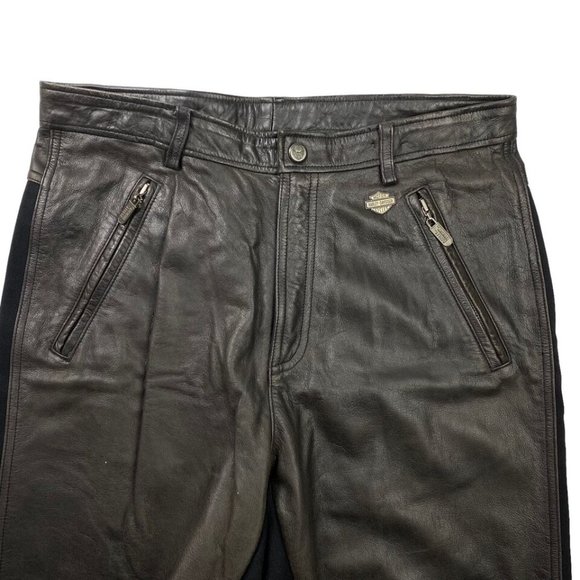 Harley Davidson Womens Genuine Leather Pants Trousers Riding Motorcycle 42/14 - Picture 4 of 10